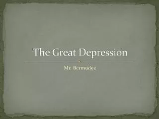 The Great Depression