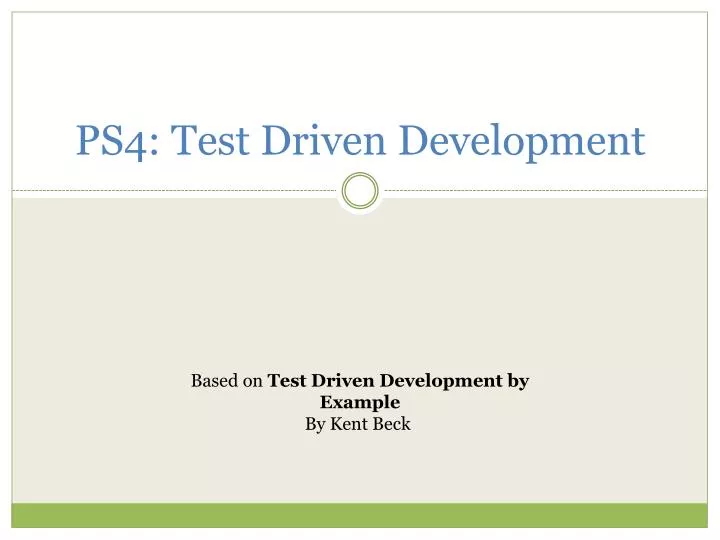 ps4 test driven development
