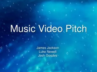 Music Video Pitch
