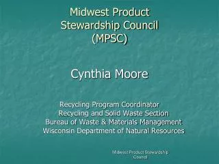Midwest Product Stewardship Council (MPSC)
