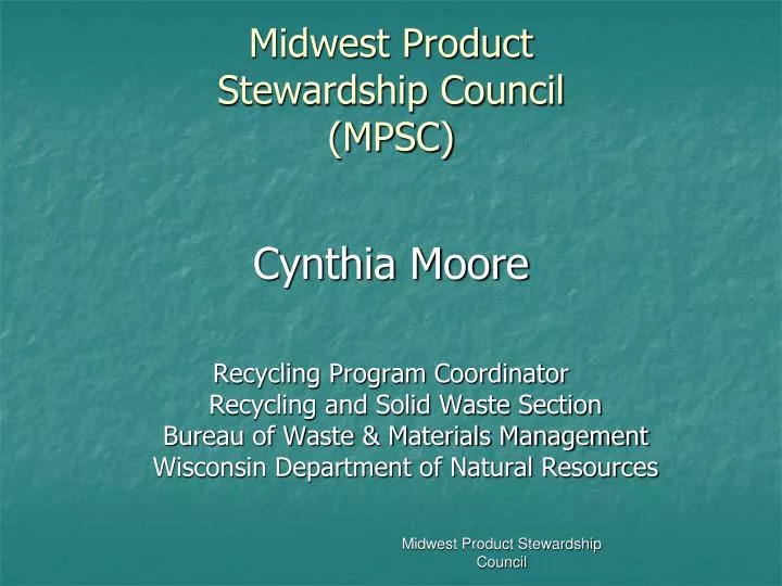 midwest product stewardship council mpsc