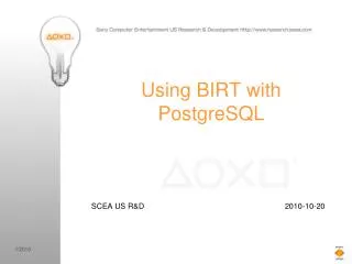 Using BIRT with PostgreSQL