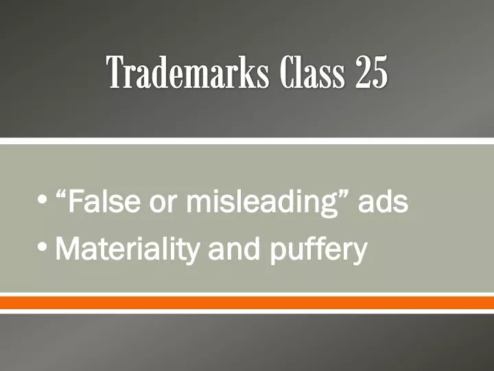 trademarks class 25