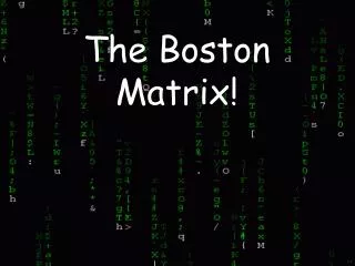 The Boston Matrix!