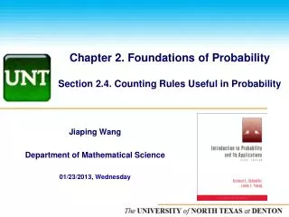 Chapter 2. Foundations of Probability Section 2.4. Counting Rules Useful in Probability