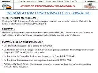 presentation fonctionnelle d u powerball