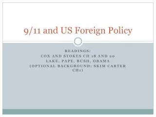 9/11 and US Foreign Policy