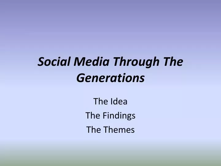 social media through the generations