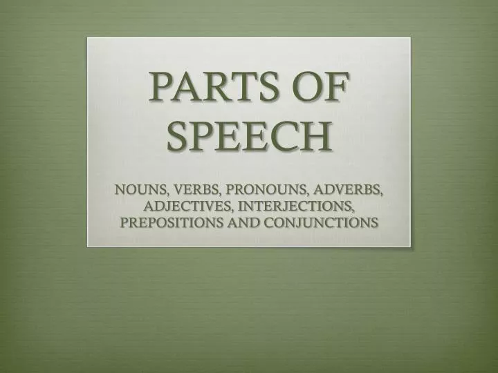 parts of speech