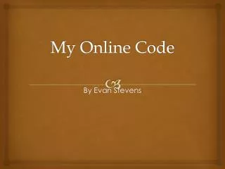 My Online Code