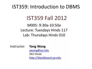 IST359: Introduction to DBMS