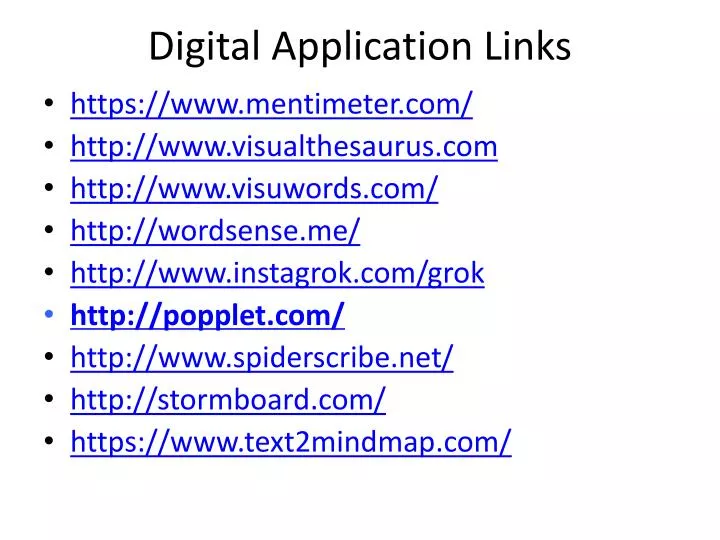 digital application links