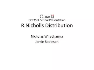 CCT355H5 Final Presentation R Nicholls Distribution
