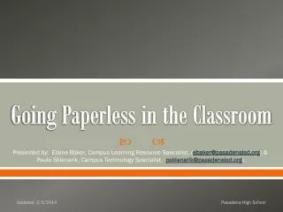 Going Paperless in the Classroom