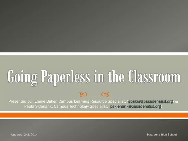 going paperless in the classroom
