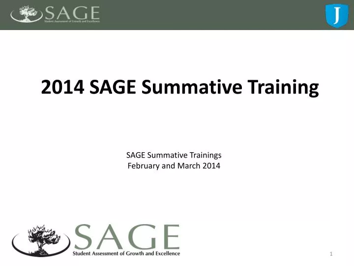 2014 sage summative training