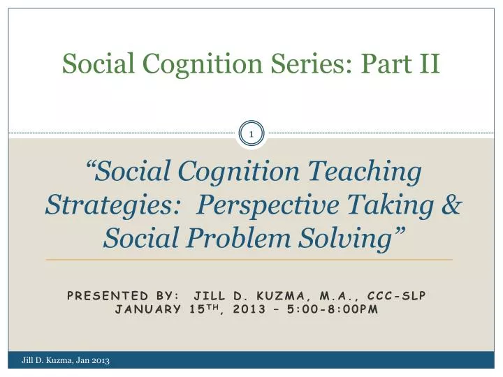 social cognition series part ii