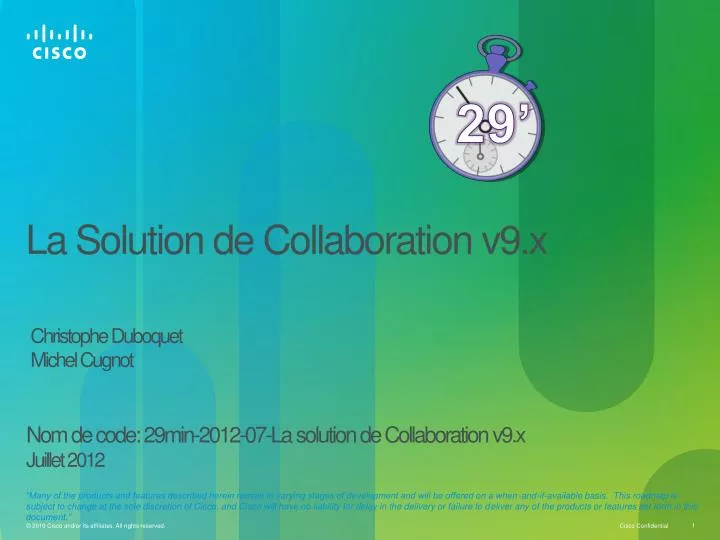 la solution de collaboration v9 x