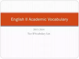 English II Academic Vocabulary