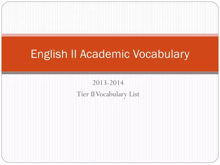 english ii academic vocabulary