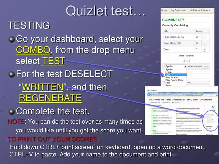 quizlet test
