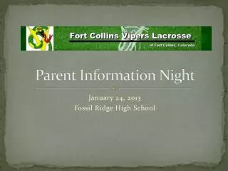 Parent Information Night