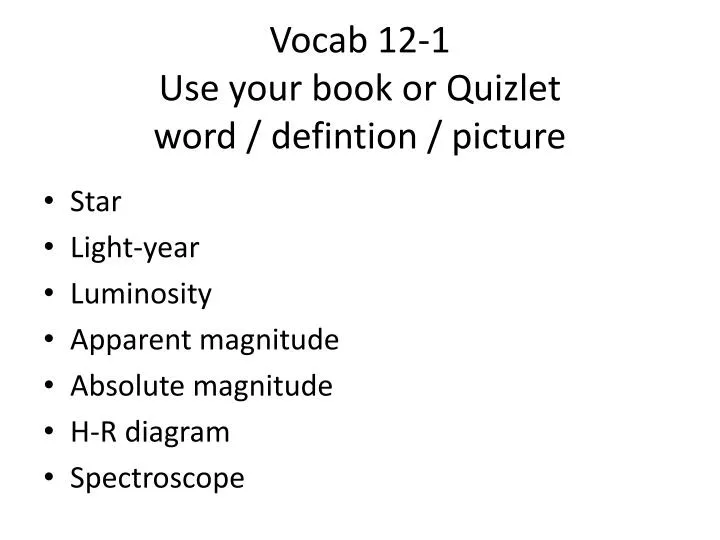 vocab 12 1 use your book or quizlet word defintion picture