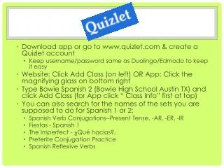 Download app or go to www.quizlet.com &amp; create a Quizlet account
