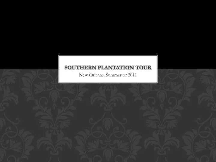 southern plantation tour