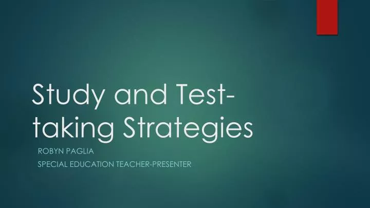study and test taking strategies