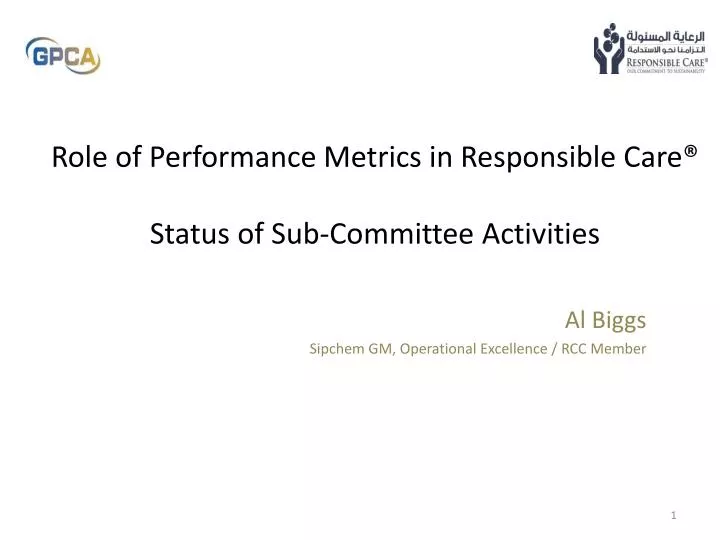 role of performance metrics in responsible care status of sub committee activities