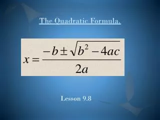 the quadratic formula