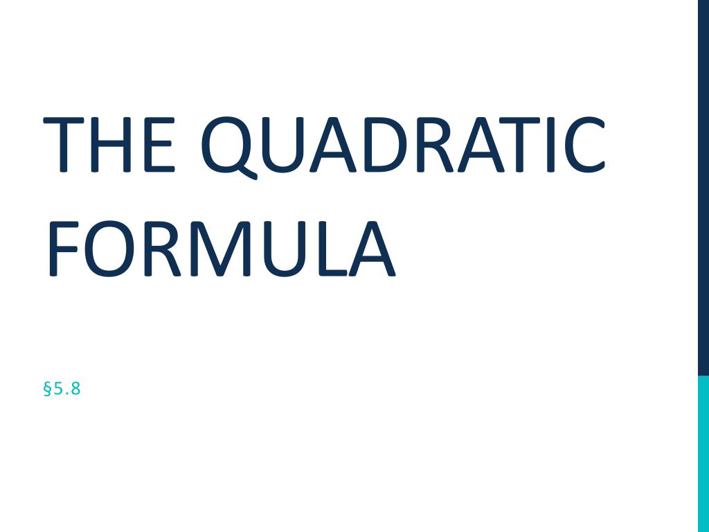 PPT - The quadratic formula PowerPoint Presentation, free download - ID ...
