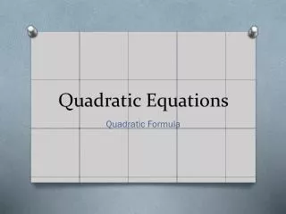 quadratic equations