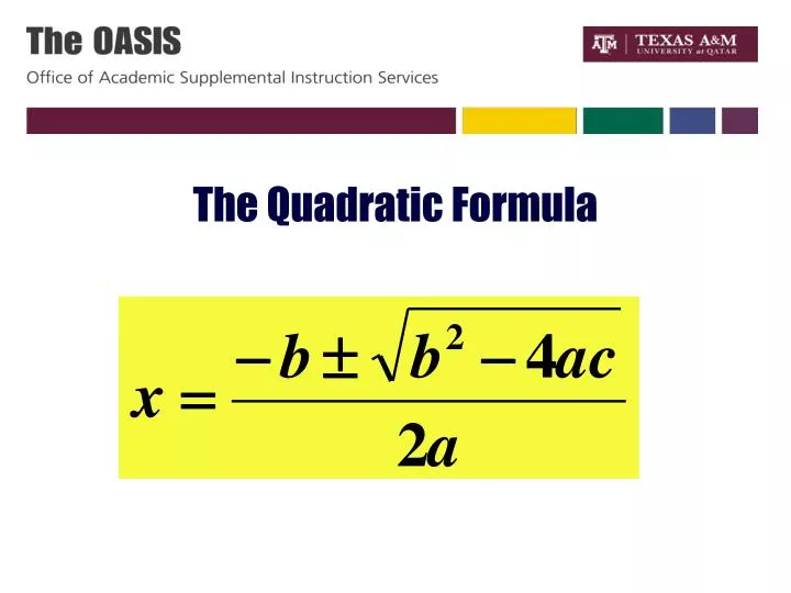 the quadratic formula