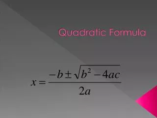 quadratic formula
