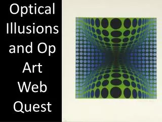 Optical Illusions and Op Art Web Quest