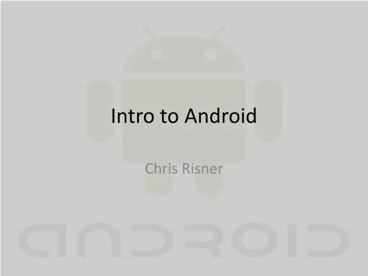 intro to android