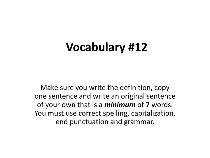 vocabulary 12