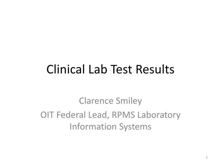 clinical lab test results