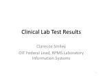 Clinical Lab Test Results - slide 1