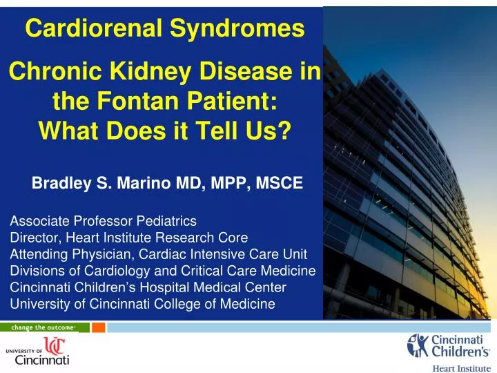 cardiorenal syndromes chronic kidney disease in the fontan patient what does it tell us