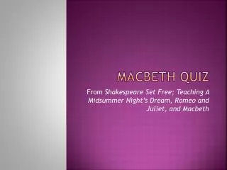 Macbeth Quiz