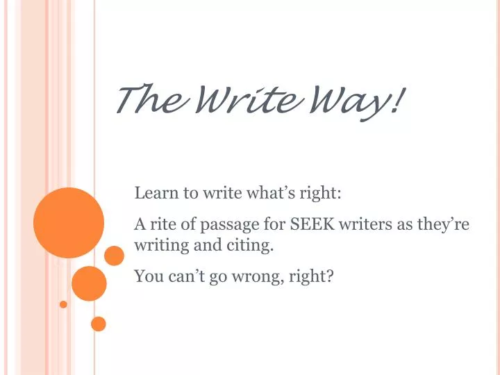 the write way