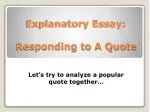 responding to a quote essay