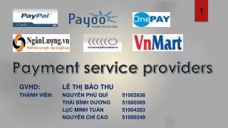Payment service providers
