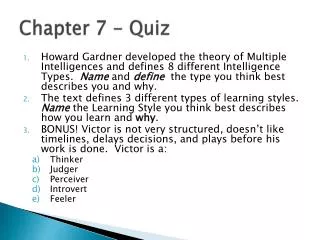 Chapter 7 - Quiz