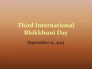 Third International Bhikkhuni Day