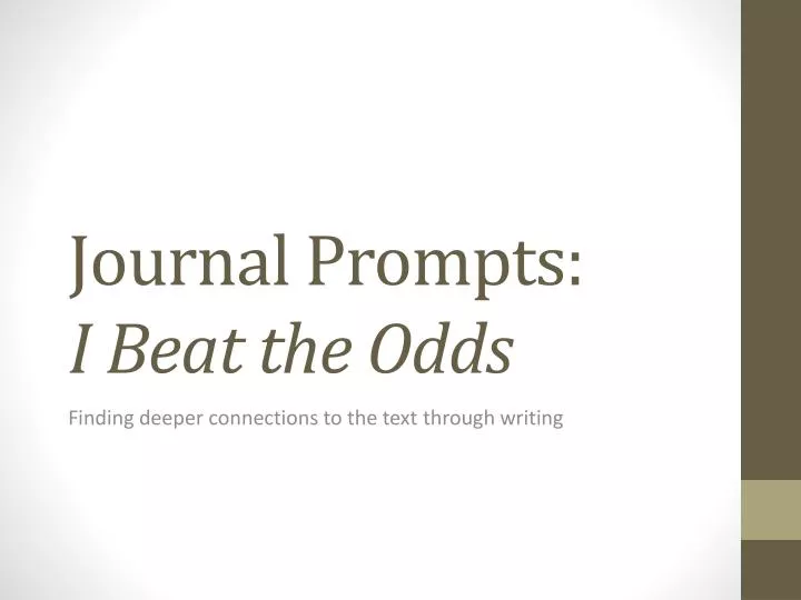 journal prompts i beat the odds