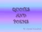 The Depths of Love and Dreams: Inspirational Quotes by Crystal Kendrick - slide 1
